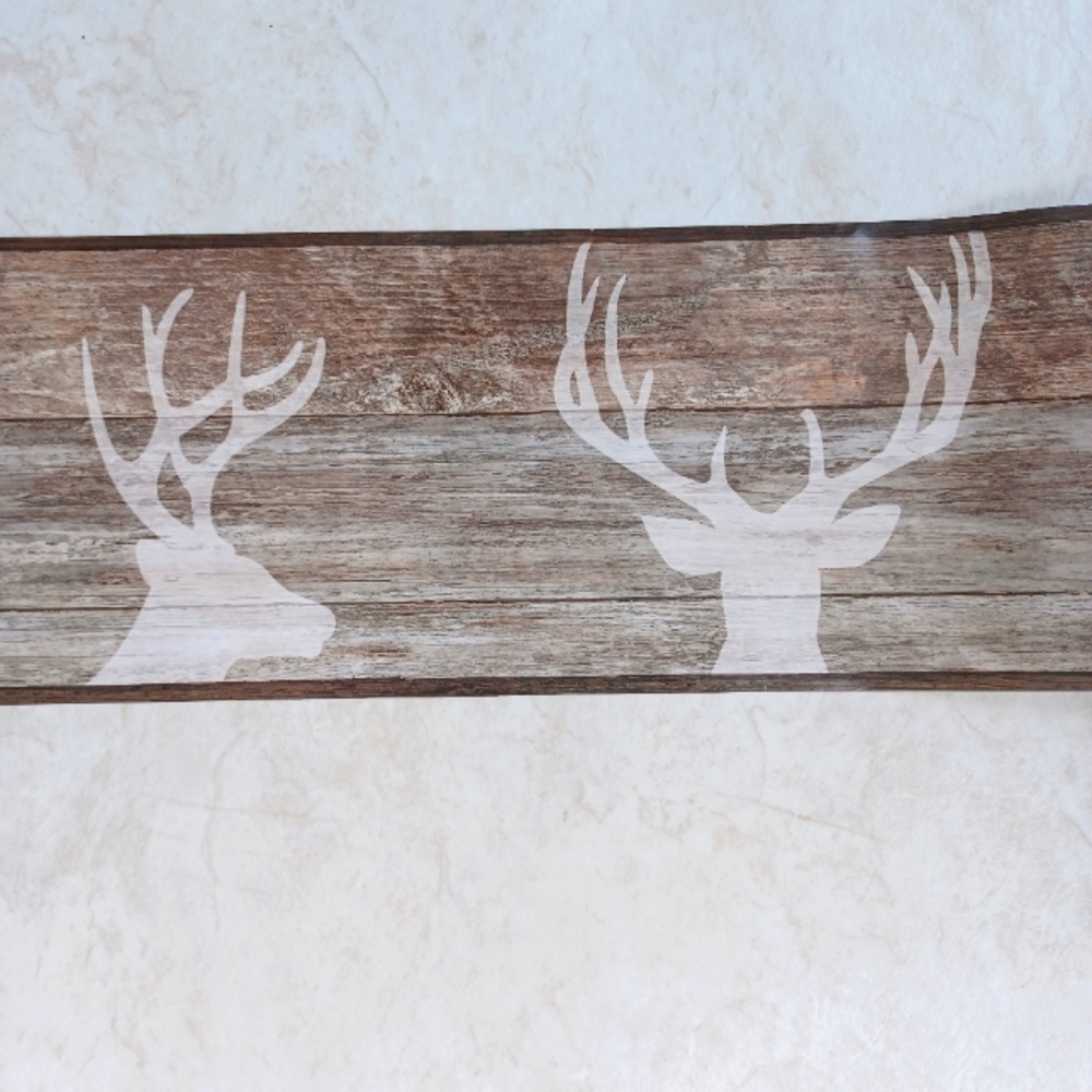 Wallpaper Border Woodgrain Deer Silhouette